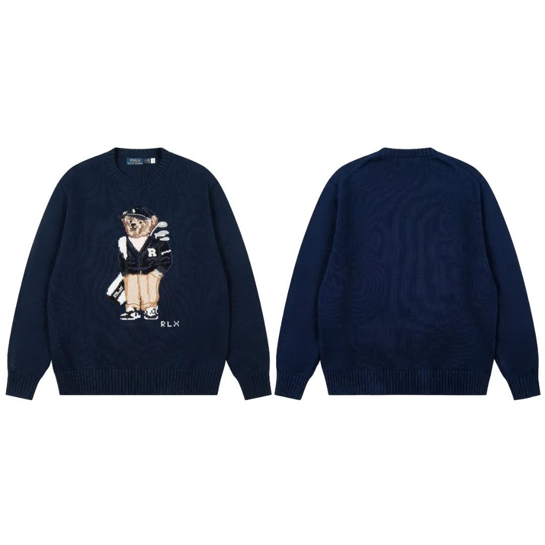 P470 Top quality" Style number: DS884# (not off the shelves all year round) [Ralph Lauren heavy industry bear golf autumn and winter couples knitted crew neck sweater] ✅Ralph Lauren Ralph Lauren classic basic bear heavy craftsman knitted sweater for men and women couples ✅Main supply platform live broadcast Wholesale entity Replacement when out of stock Not removed from shelves ✅ZP quality 1:1 version Scan the code to enter the GF website Counter quality ✅Detailed quality The only one in Guangzhou Imported quality cotton yarn Focus on high-end, cost-effective, and good quality. Needless to say, the version is restored to the original version. The maximum size can be worn up to 190 pounds. Loose, comfortable and stress-free. ✅The upper body is simple and easy to match. A must-have for men. Good-looking clothes are never picky. A must-have for couples. Recommended for wardrobe. Size: S-XL Color: Navy